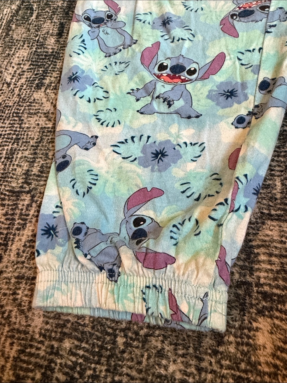 Disney Light Blue Stitch Print Pajama Pants with Navy Drawstring - Picture 5 of 6